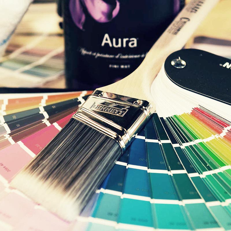 Paint Swatches with paint brush - Airdrie Paint and Decor